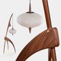 Decorative objects - Floor lamp " Praying Mantis” Natural American Walnut Finish - RISPAL