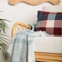Bed linens - Cotton Gauze Check Throw - MAHE HOMEWARE