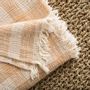 Bed linens - Cotton Gauze Check Throw - MAHE HOMEWARE