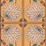 Objets de décoration - Papier peint N°462 - Chrysanthème Art Nouveau. - WELLPAPERS