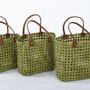 Bags and totes - PALM LEAF TOTE  BAG  set of 3pcs - PURE YELLOW