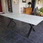 Dining Tables - Pied Cross ceramic dining table - COLOMBUS MANUFACTURE FRANCE