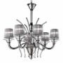 Unique pieces - Murano glass scroll chandelier with pleated lampshade - MILODINA
