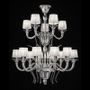 Unique pieces - Murano glass scroll chandelier with pleated lampshade - MILODINA
