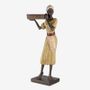 Decorative objects - AFRICAN WOMAN RESIN FIGURE WITH TRAY - QUAINT & QUALITY