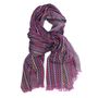 Throw blankets - Cotton silk maxi scarf - kinetic - multicolored purple - SOPHIE GUYOT SILKS