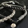 Bracelets - ROUND BRAID BRACELET - SILVER AND OXIDIZED SILVER - HANDMADE - MEN&WOMEN - KARAWAN AUTHENTIC