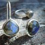 Bijoux - BOUCLES D'OREILLES ARGENT "DROP" PIERRE DE LUNE - KARAWAN AUTHENTIC