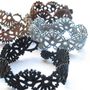 Bracelets - LACE TEXTILE BRACELET\" YELIN\” - PEARL GRAY - KARAWAN AUTHENTIC