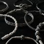 Bracelets - BRACELET 5 NOEUDS BLANCS - ARGENT ET ARGENT OXYDÉ - FAIT MAIN - HOMME & FEMME - KARAWAN AUTHENTIC
