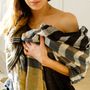 Scarves - LINEN, ORGANIC COTTON AND JUTE STOLE\" CHESS” - KARAWAN AUTHENTIC