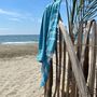 Bath towels - ORGANIC COTTON FOUTA - HAMMAM Collection - Color ATOLL BLUE - KARAWAN AUTHENTIC