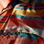 Serviettes de bain - FOUTA TISSÉE EN COTON BIOLOGIQUE - EBENE - couleur RED BLUE - KARAWAN AUTHENTIC