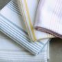 Bath towels - ORGANIC COTTON TOWEL - WHITE SAND Collection - Color WHITE & PARMA - KARAWAN AUTHENTIC