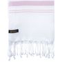 Bath towels - ORGANIC COTTON TOWEL - WHITE SAND Collection - Color WHITE & PARMA - KARAWAN AUTHENTIC