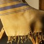 Serviettes de bain - FOUTA EN COTON BIOLOGIQUE - Collection SAND- Couleur SABLE & BLEU IMPERIAL - KARAWAN AUTHENTIC