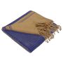 Serviettes de bain - FOUTA EN COTON BIOLOGIQUE - Collection SAND- Couleur SABLE & BLEU IMPERIAL - KARAWAN AUTHENTIC