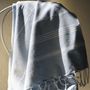 Bath towels - ORGANIC COTTON FOUTA - HAMMAM Collection - Color WHITE & CLOUD - KARAWAN AUTHENTIC