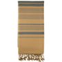 Serviettes de bain - FOUTA EN COTON BIOLOGIQUE - Collection SAND- Couleur SABLE & BLEU DE CHINE - KARAWAN AUTHENTIC