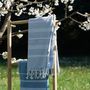 Bath towels - ORGANIC COTTON FOUTA - HAMMAM Collection - Color WHITE & CLOUD - KARAWAN AUTHENTIC