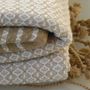 Serviettes de bain - FOUTA EN COTON BIOLOGIQUE - Collection SAND- Couleur SABLE & BLANC - KARAWAN AUTHENTIC