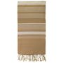 Serviettes de bain - FOUTA EN COTON BIOLOGIQUE - Collection SAND- Couleur SABLE & BLANC - KARAWAN AUTHENTIC