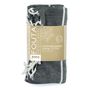 Bath towels - ORGANIC COTTON FOUTA - HAMMAM Collection - Color WHITE & ANTHRACITE - KARAWAN AUTHENTIC