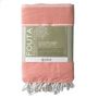 Serviettes de bain - FOUTA EN COTON BIOLOGIQUE - Collection HAMMAM- Couleur BLANC & CORAIL - KARAWAN AUTHENTIC