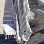 Bath towels - ORGANIC COTTON TOWEL - HAMMAM Collection - Color WHITE & TAUPE - KARAWAN AUTHENTIC