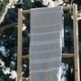 Bath towels - ORGANIC COTTON TOWEL - HAMMAM Collection - Color WHITE & TAUPE - KARAWAN AUTHENTIC