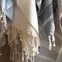 Bath towels - ORGANIC COTTON TOWEL - HAMMAM Collection - Color WHITE & TAUPE - KARAWAN AUTHENTIC