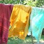 Serviettes de bain - FOUTA TISSÉE EN COTON BIOLOGIQUE - COLLECTION GARDEN - COULEUR TURKUAZ - KARAWAN AUTHENTIC