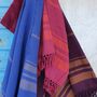 Bath towels - FOUTA WOVEN IN ORGANIC COTTON - GARDEN COLLECTION - FUCHSIA COLOR - KARAWAN AUTHENTIC