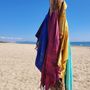 Bath towels - FOUTA WOVEN IN ORGANIC COTTON - GARDEN COLLECTION - FUCHSIA COLOR - KARAWAN AUTHENTIC