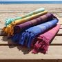 Bath towels - FOUTA WOVEN IN ORGANIC COTTON - GARDEN COLLECTION - FUCHSIA COLOR - KARAWAN AUTHENTIC