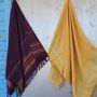 Bath towels - WOVEN ORGANIC COTTON FOUTA - GARDEN COLLECTION - PURPLE COLOR - KARAWAN AUTHENTIC