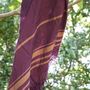 Bath towels - WOVEN ORGANIC COTTON FOUTA - GARDEN COLLECTION - PURPLE COLOR - KARAWAN AUTHENTIC