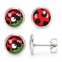 Bijoux - Puces d’oreilles Enfant Coccinelle / Pois - Argent - LES MINIS D'EMILIE