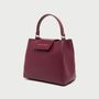 Bags and totes - Plum colored vegan leather handbag in seal shape - CARMEN & SIMONE