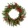 Autres décorations de Noël - BERRY/PINE/PINEC.WREATH RD/GRN 60CM 80tps - GOODWILL M&G