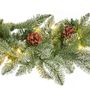Autres décorations de Noël - 100LED L.FLOCK PINE/PINEC.GARLAND GRN 180CM 115t - GOODWILL M&G