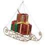 Autres décorations de Noël - + MET.SLEIGH W/XMAS GIFTS ORN GLD/RD 20CM - GOODWILL M&G