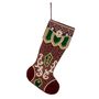 Other Christmas decorations - FABR.EMBR.JEWEL STOCKING BURG/GRN 62CM - GOODWILL M&G