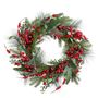 Other Christmas decorations - PINE/BERRY/LEAF WREATH GRN/RD 60CM - GOODWILL M&G