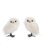 Other Christmas decorations - FURRY LONG HAIR OWL TT ASS/2 WH/CRM 15CM - GOODWILL M&G