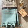 Bath towels - ORGANIC COTTON FOUTA - DOLCE COLLECTION - JADE COLOR - KARAWAN AUTHENTIC