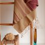 Bath towels - ORGANIC COTTON FOUTA - SAND Collection - SAND & PLUM Color - KARAWAN AUTHENTIC