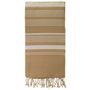 Serviettes de bain - FOUTA EN COTON BIOLOGIQUE - Collection SAND- Couleur SABLE & BLANC - KARAWAN AUTHENTIC