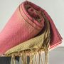 Bath towels - ORGANIC COTTON FOUTA - SAND Collection- Color SAND & INDIAN ROSE - KARAWAN AUTHENTIC