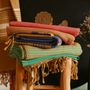 Bath towels - ORGANIC COTTON FOUTA - SAND Collection- Color SAND & INDIAN ROSE - KARAWAN AUTHENTIC